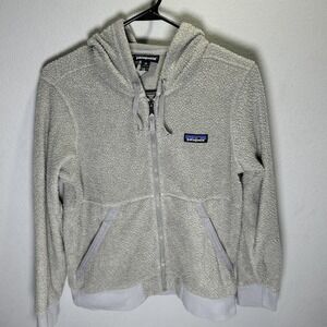 Patagonia Shearling Sherpa Hoodie Gray Fleece Full Zip Women's Size XS